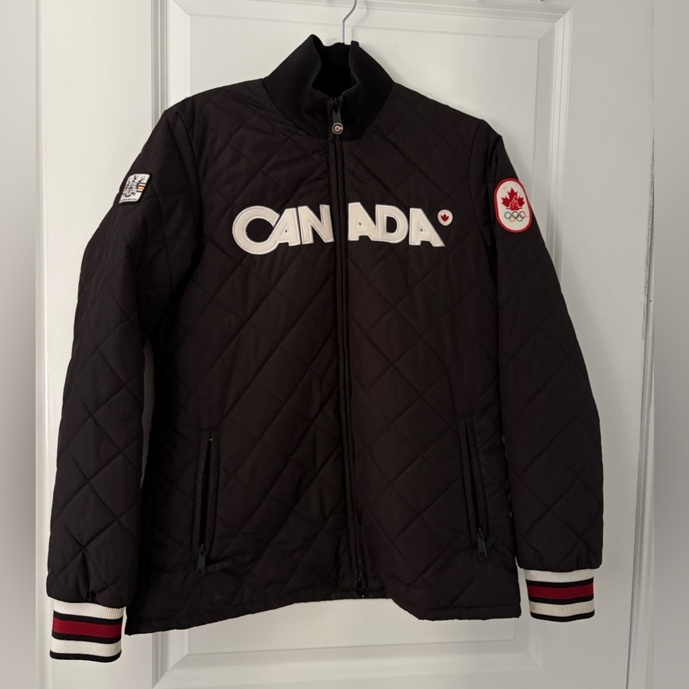 Team Canada Hudson Bay Quilted Black Canada Olympic Jacket Women’s Large